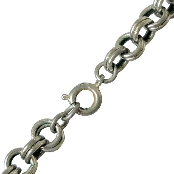 Vintage 80s Tigers Eye Bead Chain Necklace Women Silver Jewelry Crystal Gemstone - Picture 9 of 11